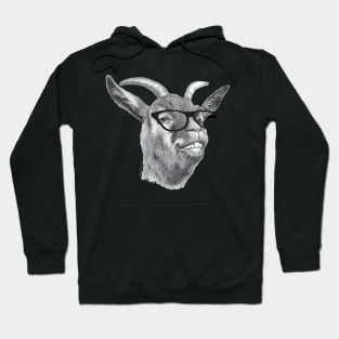 Smiling Hipster Goat Sketch Hoodie